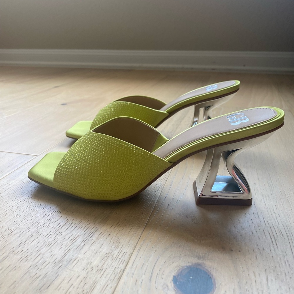 Gianni Bini Vibe Check Heels in Lime Green